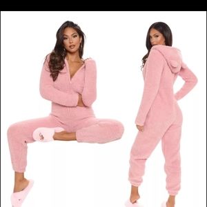 Pink full body fleece